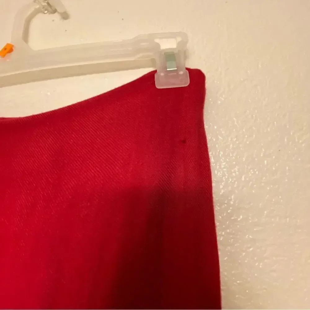 Loft 100% rayon red Oversized large Scarf wrap pashmina fringe trim 30x80